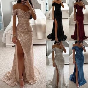 Elegant Off-Shoulder Evening Gown